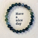 Facet Moss Agate Bracelet 8mm Wholesale