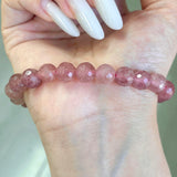 Facet Strawberry Quartz Bracelet 8mm Wholesale