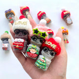Multi-material Carved Crystal Christmas Glass Buddy Small Statues Wholesale