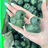 1PC Natural Green Jade Owl Duck Crystal Carving
