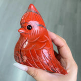1PC Natural Red Jasper Humming Bird Crystal Carving