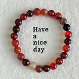 5Pcs 8mm Dark Red Sardonyx Crystal Bracelet Wholesale