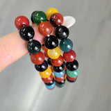 5Pcs 8mm Colorful Agate Crystal Bracelet Wholesale