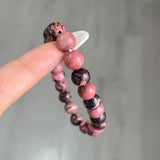 5Pcs 8mm Rhodonite Crystal Bracelet Wholesale
