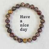 5Pcs 8mm Leopard Skin Crystal Bracelet Wholesale