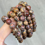 5Pcs 8mm Leopard Skin Crystal Bracelet Wholesale
