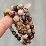 8mm Chocolate Zebra Jasper Crystal Bracelet Wholesale