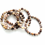 8mm Chocolate Zebra Jasper Crystal Bracelet Wholesale