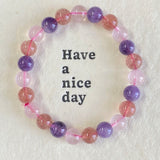 8mm Pink Triple Protection Crystal Bracelet Wholesale