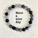 8mm Black Tourmaline In Quartz Crystal Bracelet Wholesale