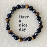 8mm Triple Protection Tiger Eye Black Tourmaline Hematite Bracelet Wholesale