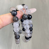 8mm Black Tourmaline In Quartz Crystal Bracelet Wholesale