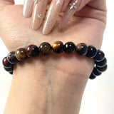 8mm Triple Tiger Eye Red Tiger Eye Blue Tiger Eye Yellow Tiger Eye Crystal Bracelet Wholesale