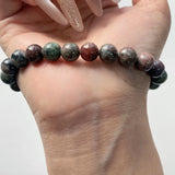 8mm Red Green Garnet Crystal Bracelet Wholesale