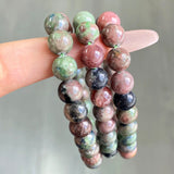 8mm Red Green Garnet Crystal Bracelet Wholesale