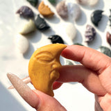 Random Multi-material Moon Face Crystal Carving Wholesale