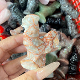 Multi-material handmade rooster crystal carving Wholesale