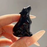 Multi-material handmade wolf crystal carving Wholesale