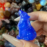 Multi-material handmade wolf crystal carving Wholesale