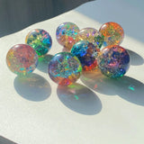 1.5in Rainbow Aura Crackle Crystal sphere ball