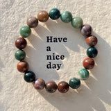 10mm India Moss Agate Crystal Bracelet Wholesale