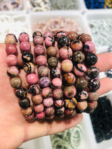 Rhodonite bracelet 8-10mm