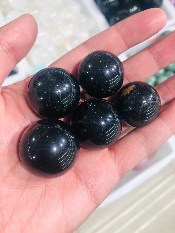 Black tourmaline sphere 2.5-3cm